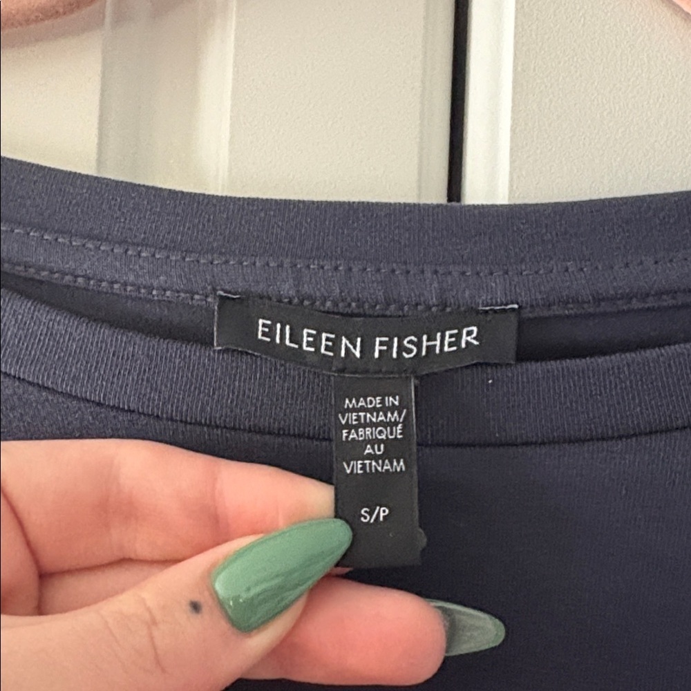 Eileen Fisher Navy Long Sleeve Top - Picture 2 of 5